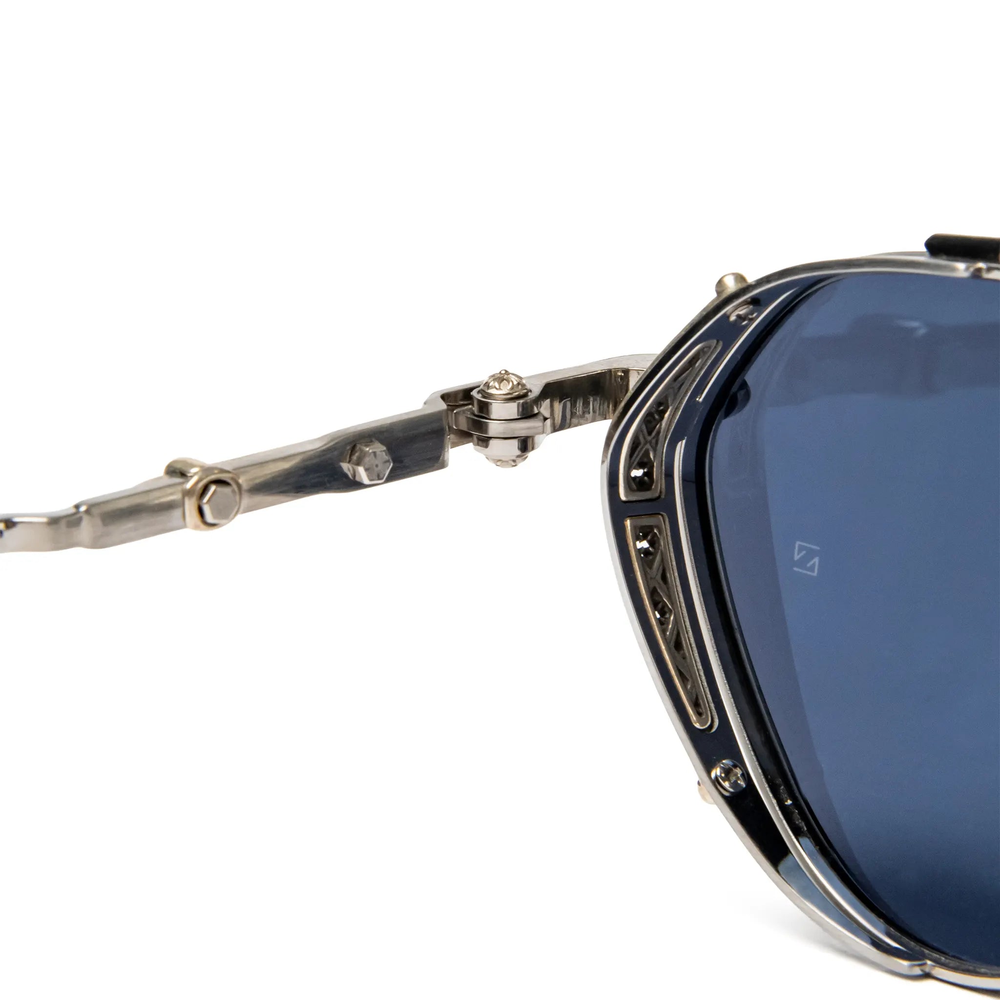 Detailed Inside View of Chrome Hearts Free Ride 2.0 Brushed Alloy Sunglasses 207634_BA